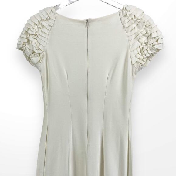 00s IMPERIAL Vintage White Belted Sheath Dress - Picture 4 of 9